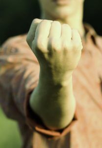 raising fist
