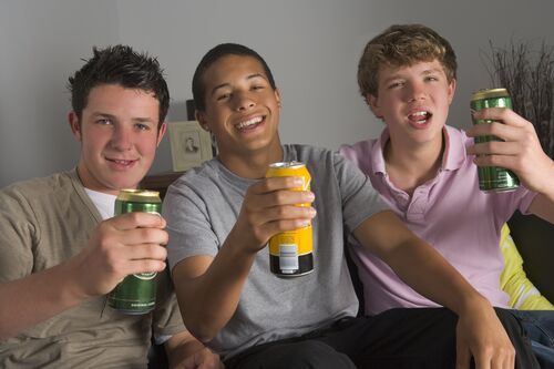 Teenage Boys Drinking Beer
