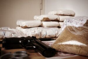 drug evidence with weapon